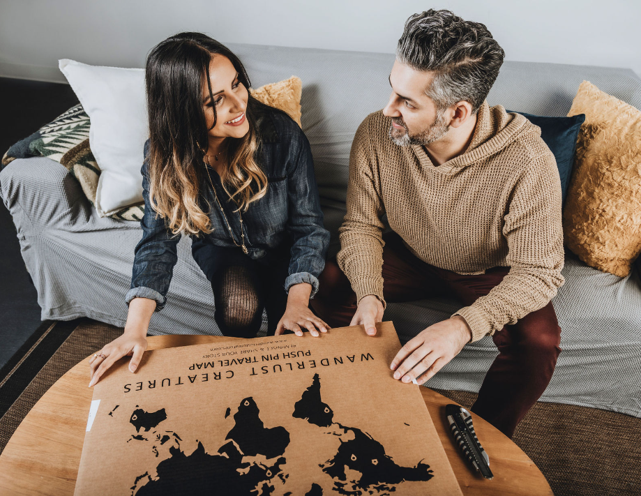 Cork & Wood 3D World Pin Map | 24 x 14