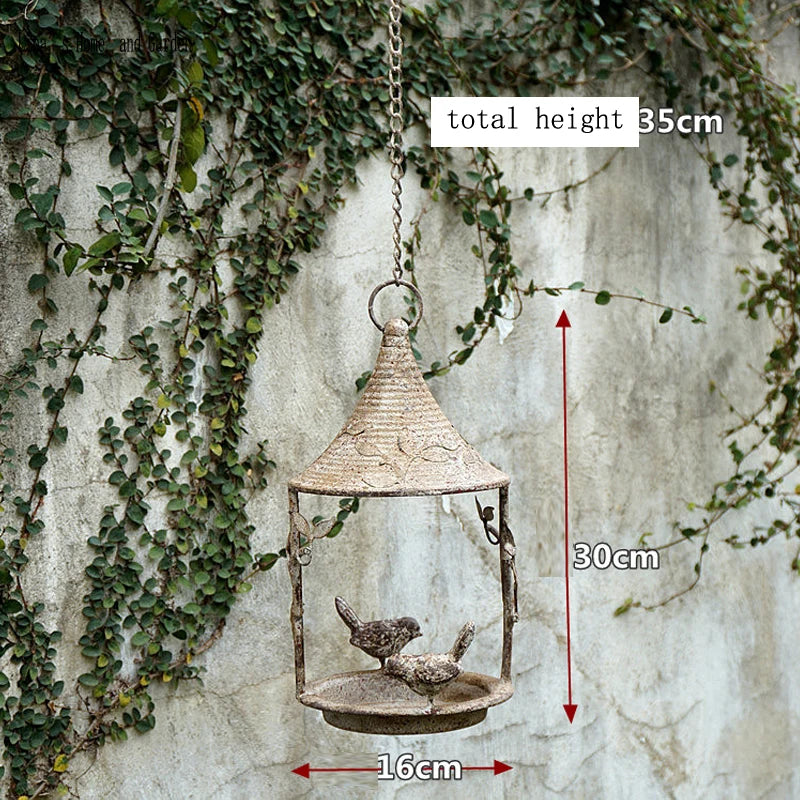 Rustic Hanging Metal Bird Feeder