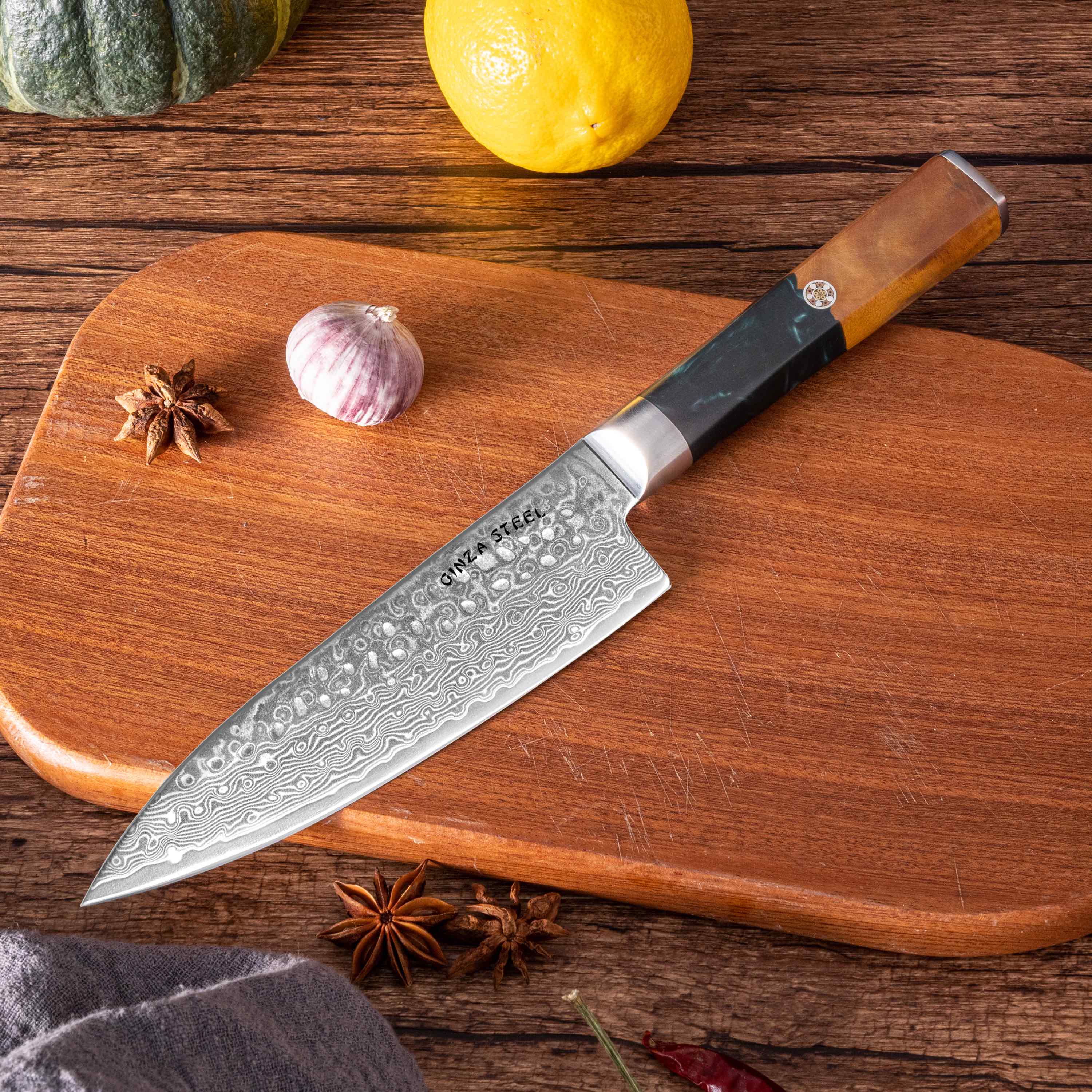 Kaze Katana | Chef Knife 6-in Damascus VG10 Steel 67 layer