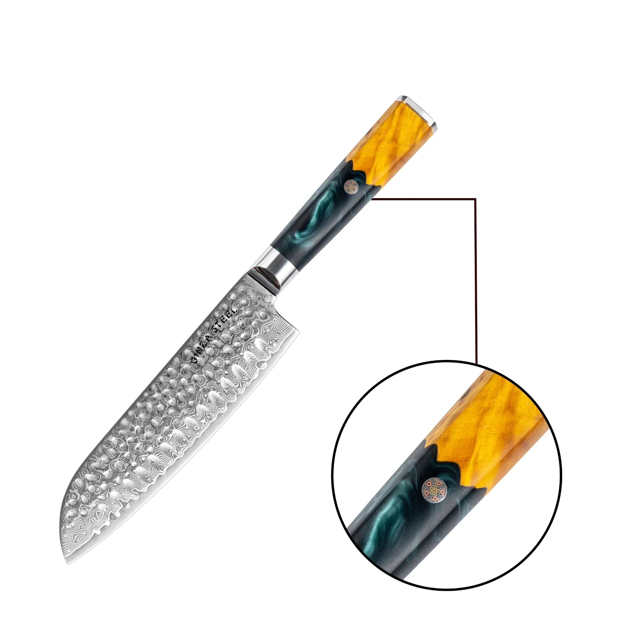 Kaze Katana 7″ Santoku Knife | Damascus Steel by Ginza Steel