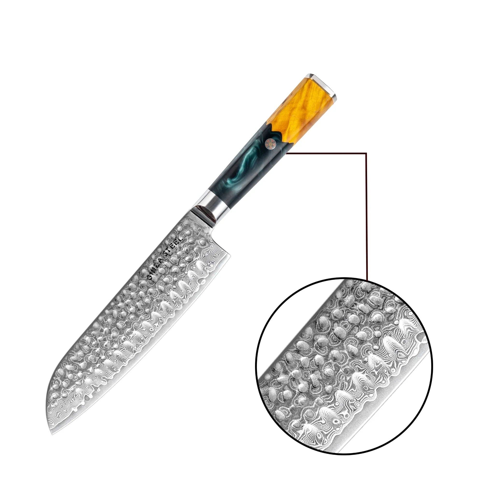 Kaze Katana 7″ Santoku Knife | Damascus Steel by Ginza Steel