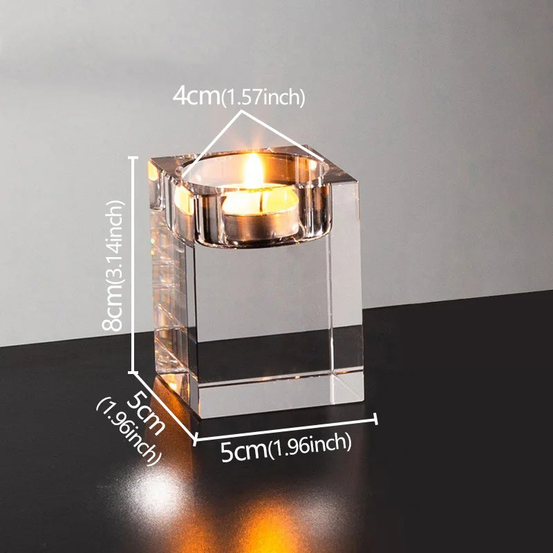 Clear Crystal Tealight Candle Holder