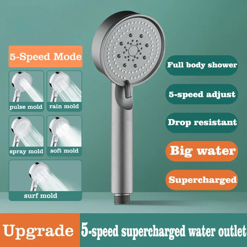 5-Mode High Pressure Water-Saving Shower Head
