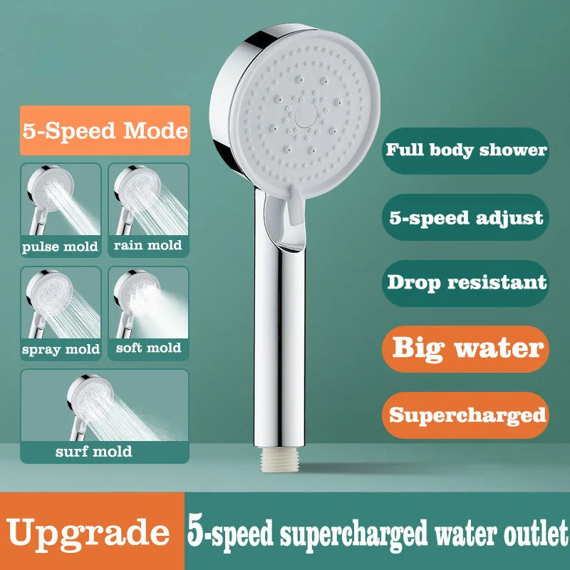5-Mode High Pressure Water-Saving Shower Head