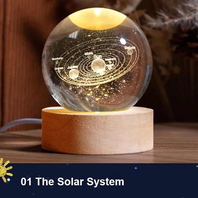 Milky Way Solar System Crystal Ball LED Night Light