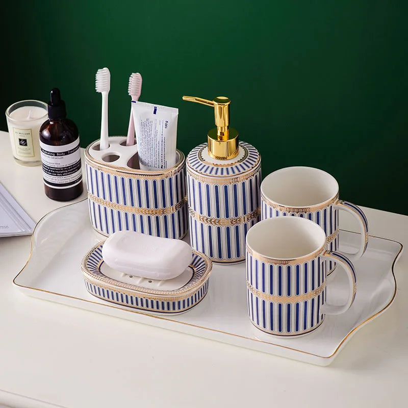 Ceramic 5-Piece Bathroom Accessories Set