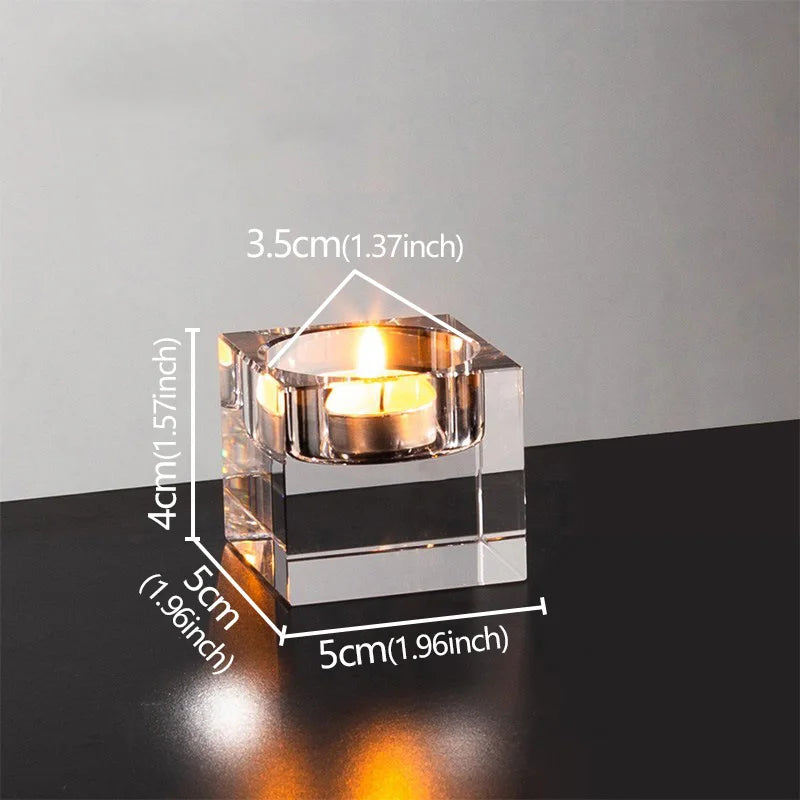 Clear Crystal Tealight Candle Holder