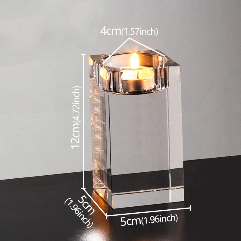 Clear Crystal Tealight Candle Holder