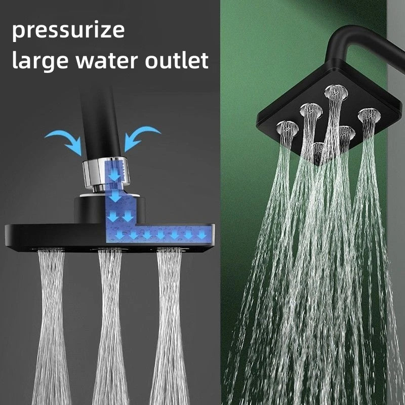 360° Mini-Surround High Pressure Square Shower Head
