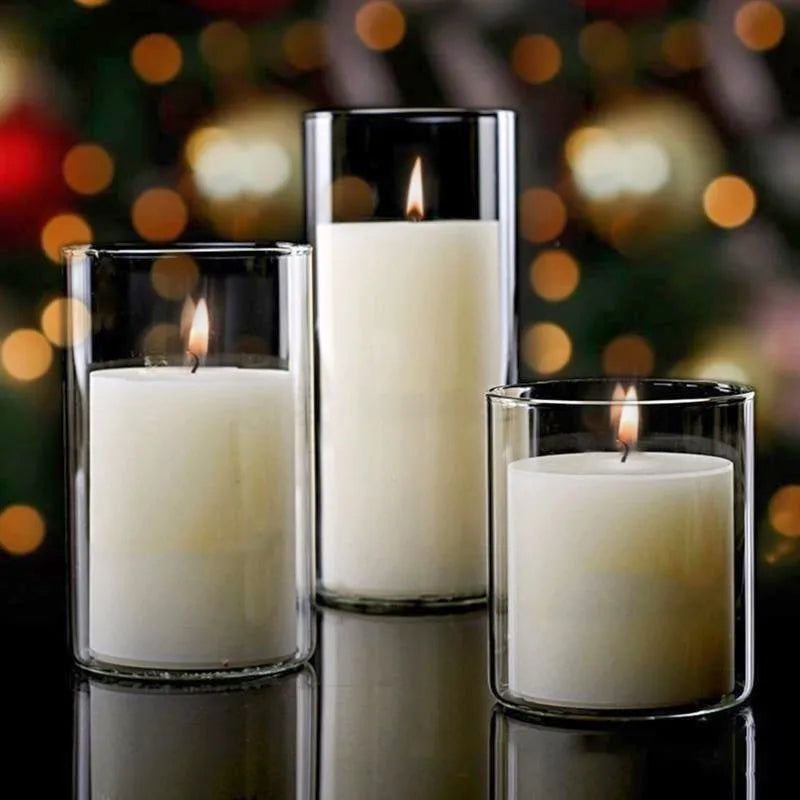 Glass Cylinder Candle Holder