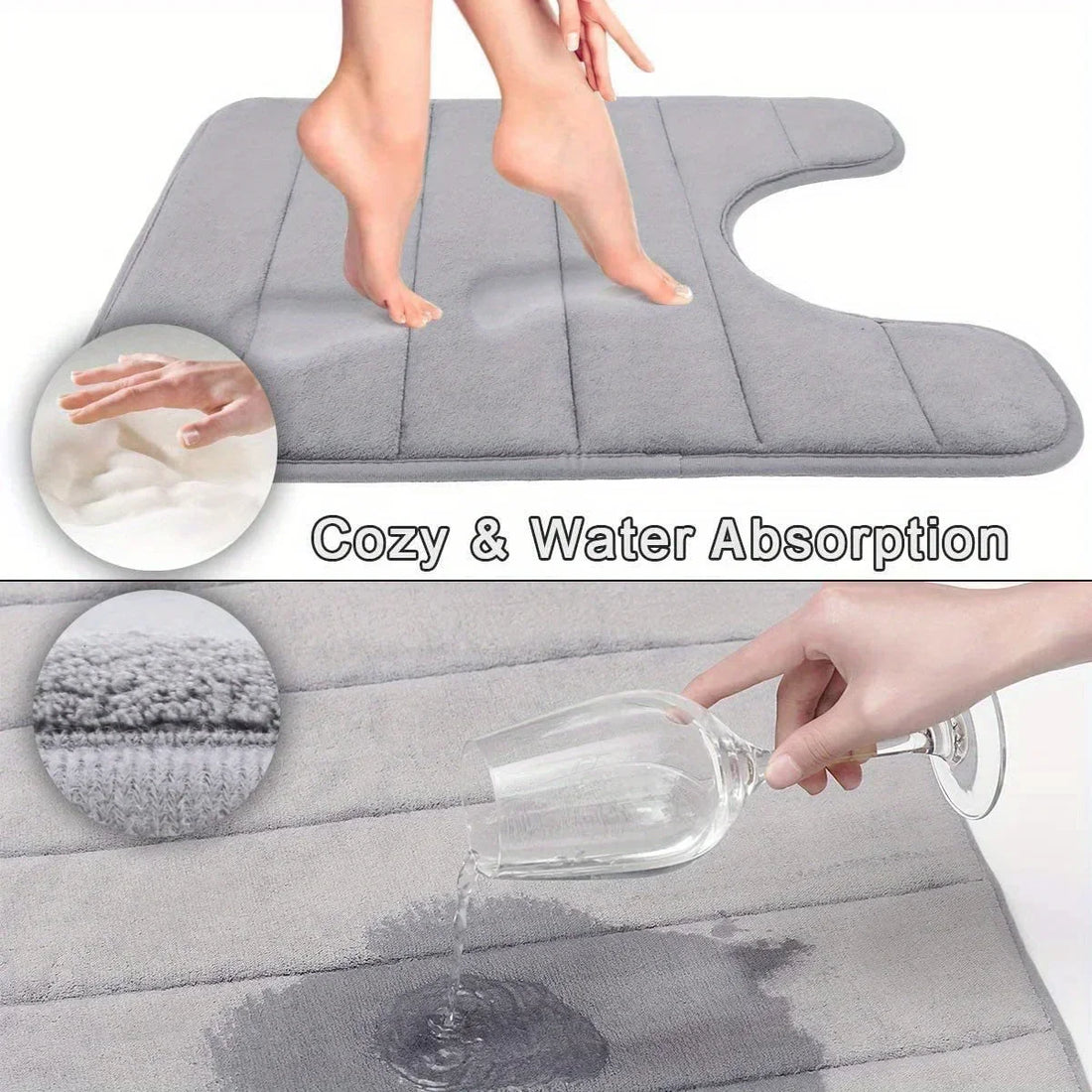 Non-Slip Memory Foam Toilet Mat