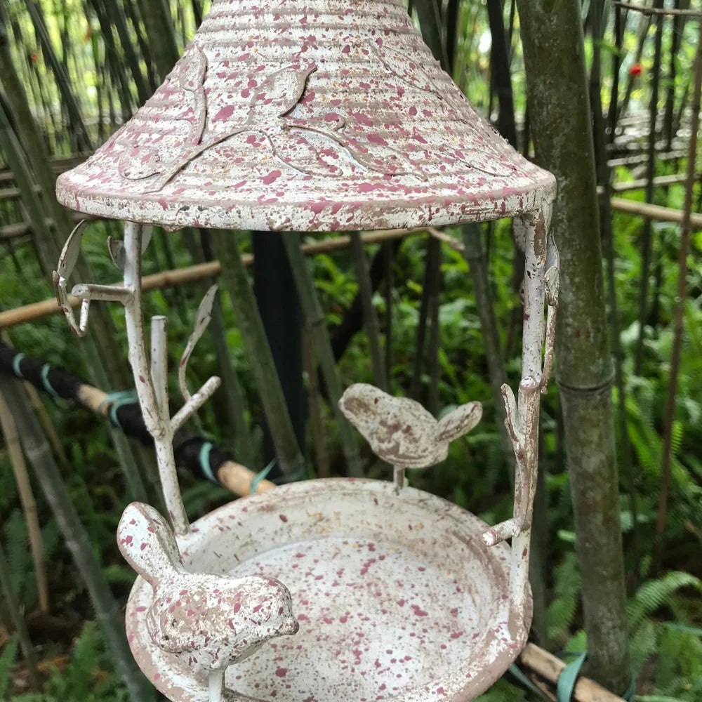 Rustic Hanging Metal Bird Feeder