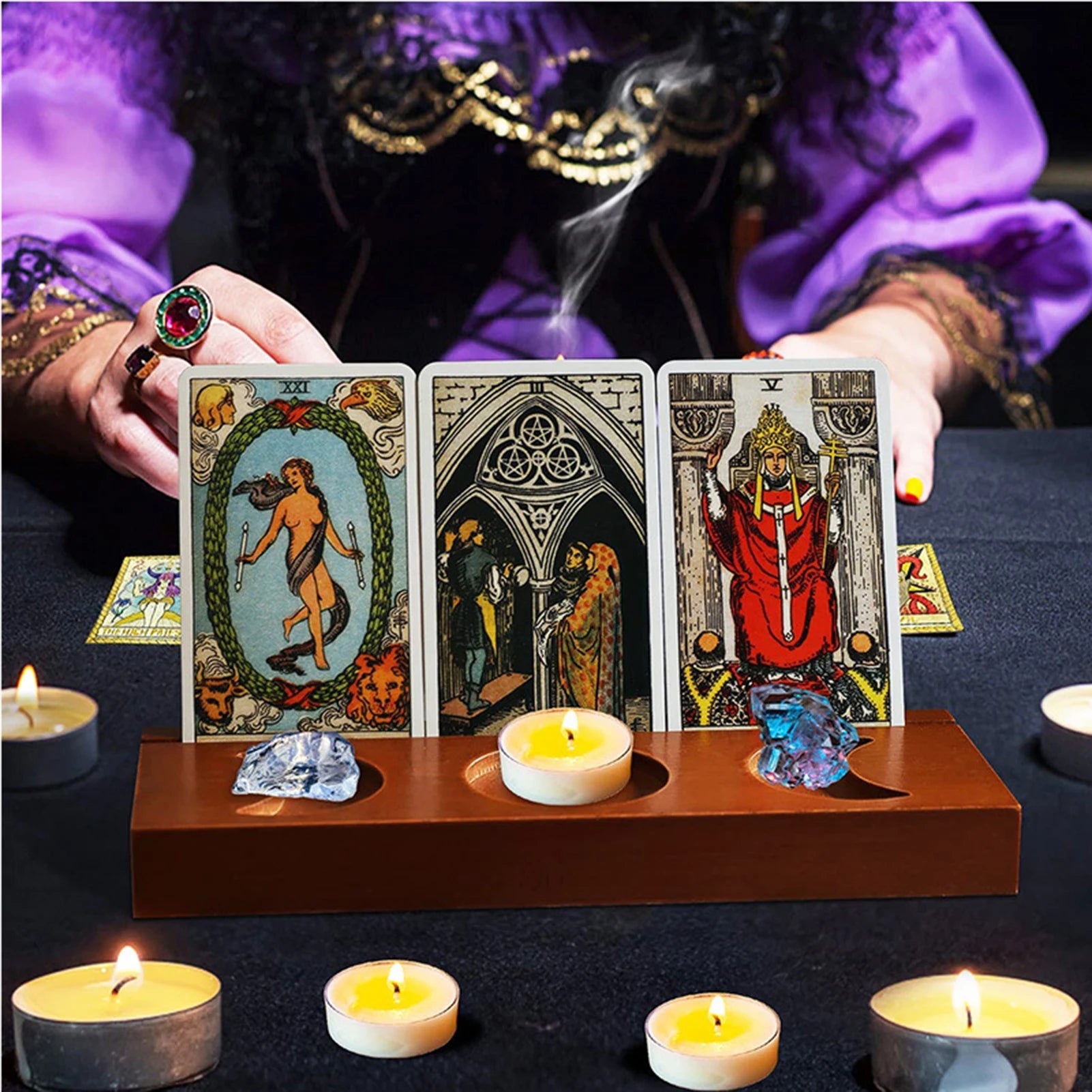 Wooden Tarot Card Display Stand