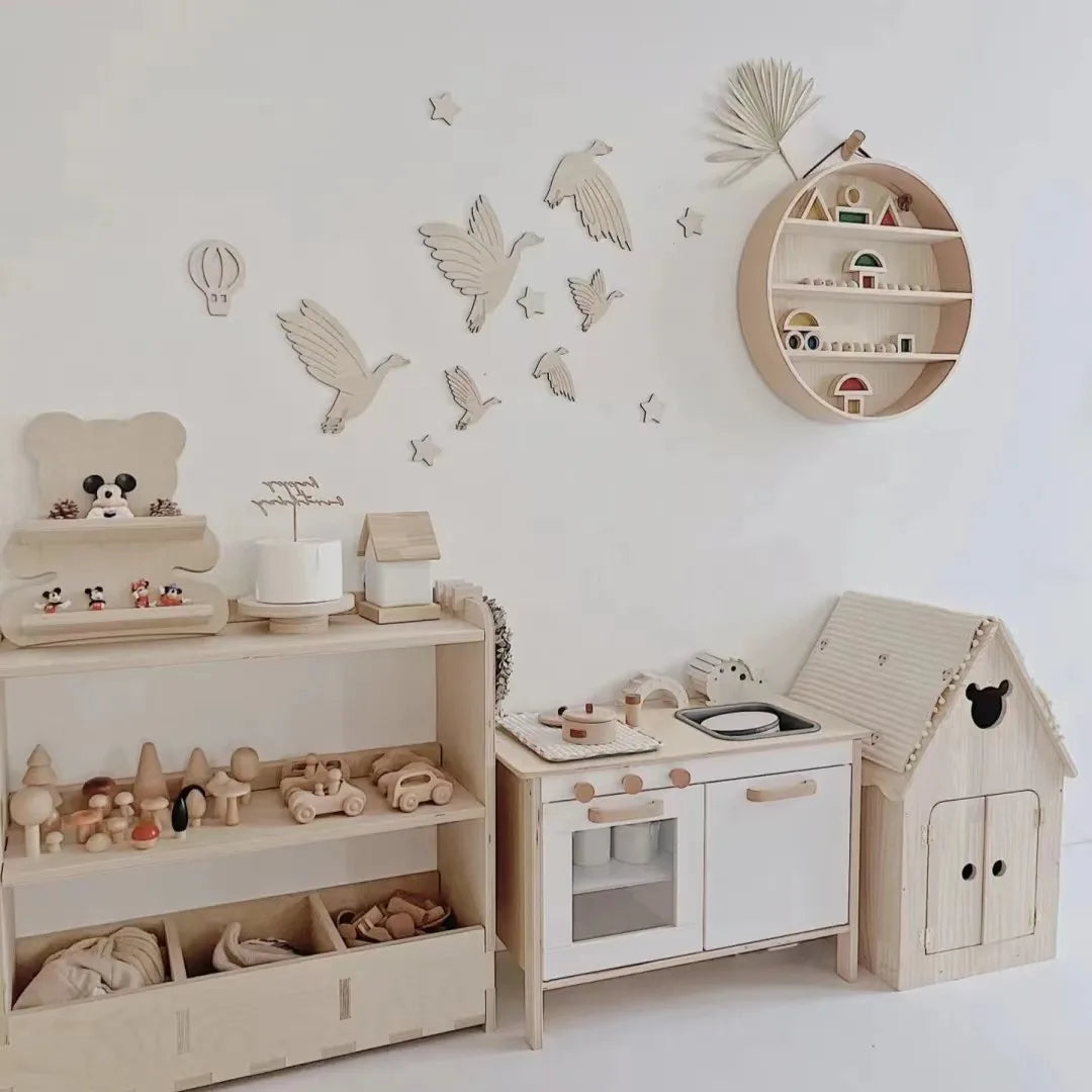 Wooden Swan & Goose Wall Decor