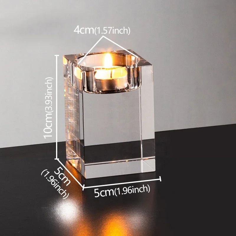 Clear Crystal Tealight Candle Holder
