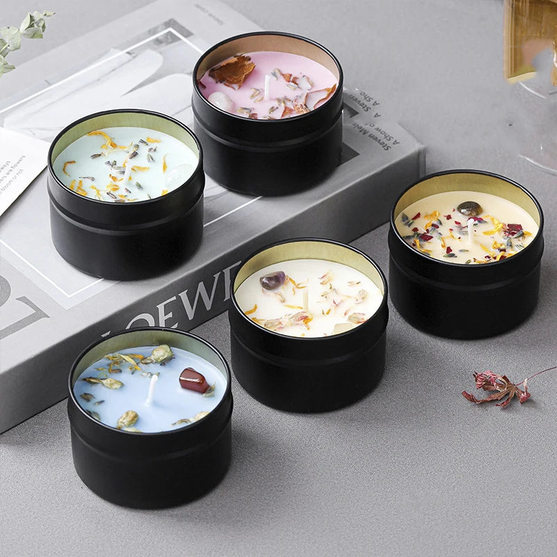 Crystal Soy Wax Scented Candle in High-End Iron Tin