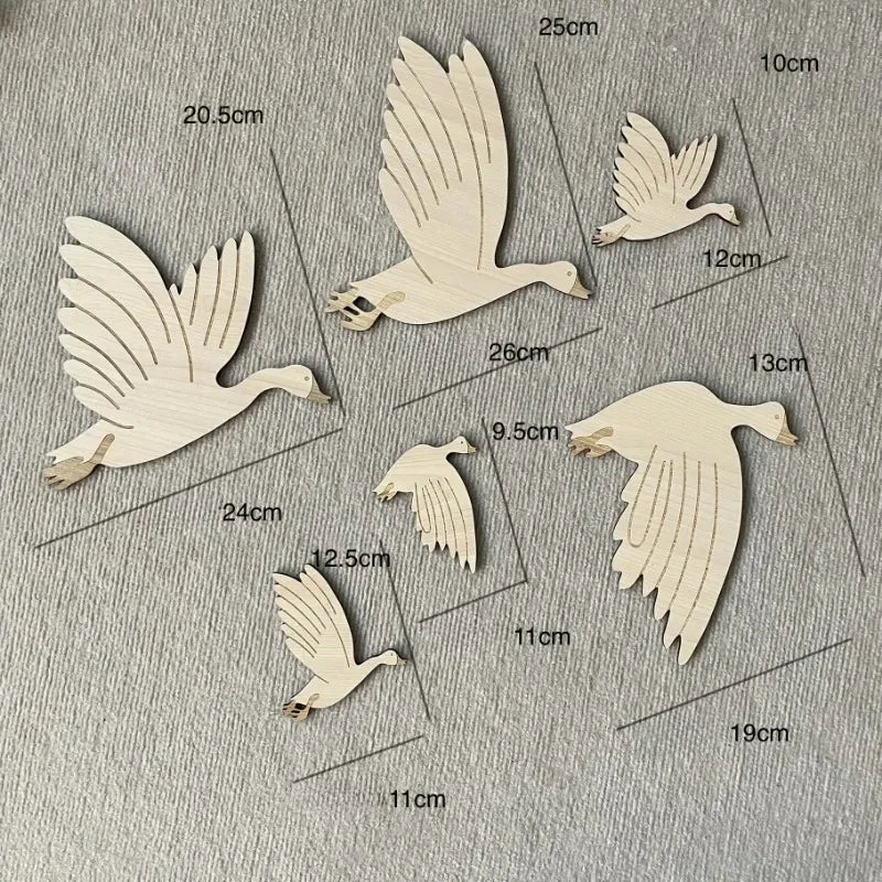 Wooden Swan & Goose Wall Decor