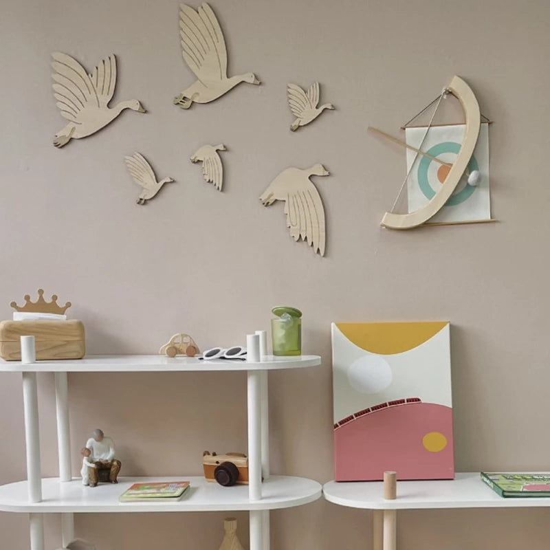 Wooden Swan & Goose Wall Decor