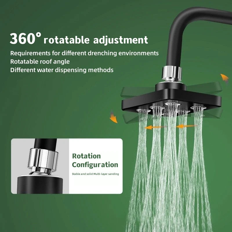 360° Mini-Surround High Pressure Square Shower Head