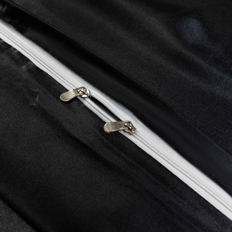 Black Satin Ice Silk Bedding Set