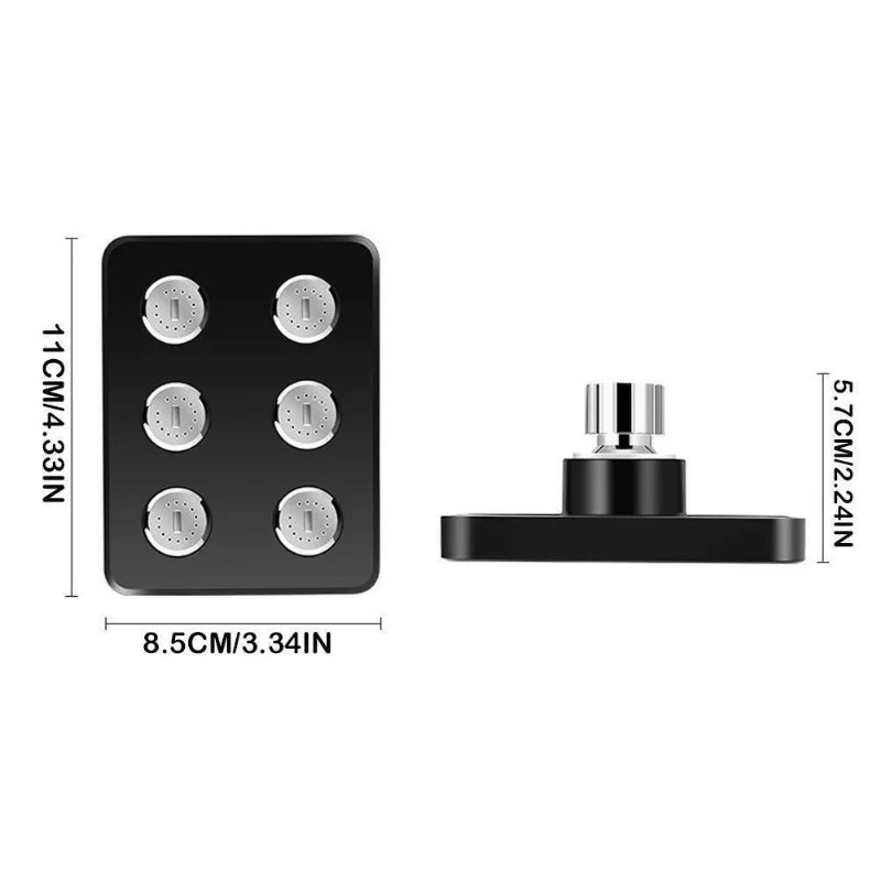 360° Mini-Surround High Pressure Square Shower Head