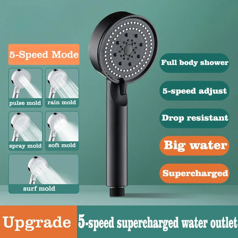 5-Mode High Pressure Water-Saving Shower Head