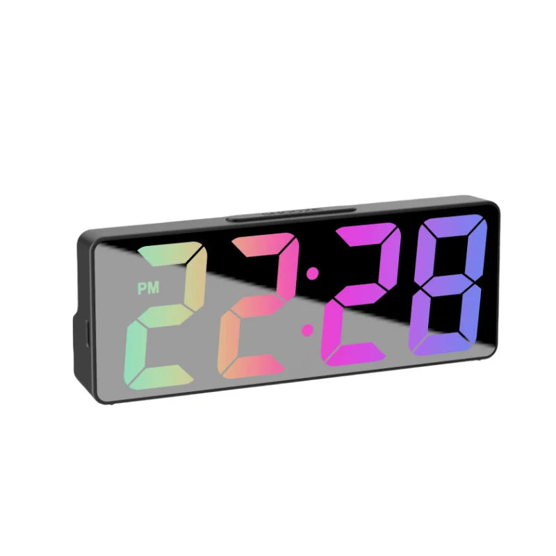 LED Digital Alarm Clock – Mirror Display + Temp Sensor