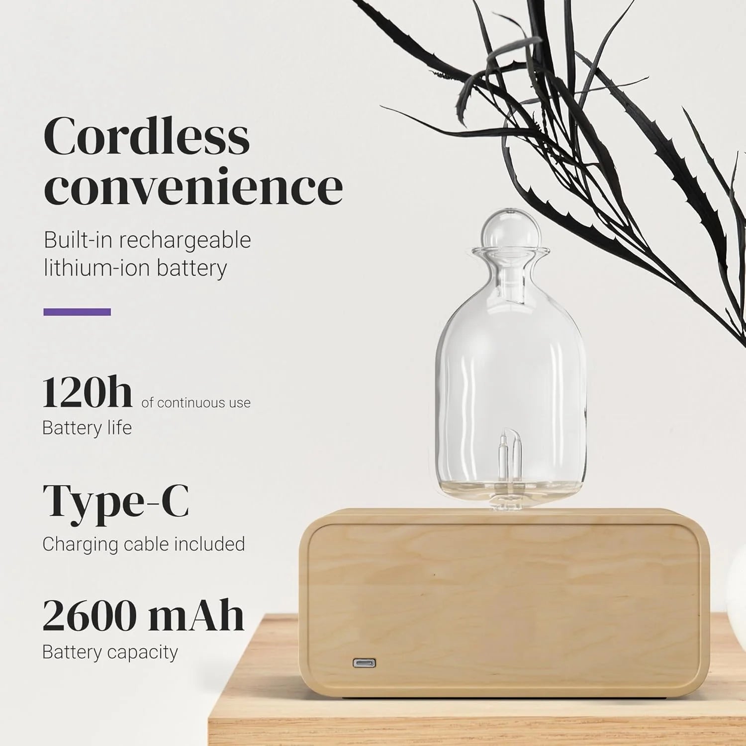 Wood & Glass Nebulizing Essential Oil Diffuser