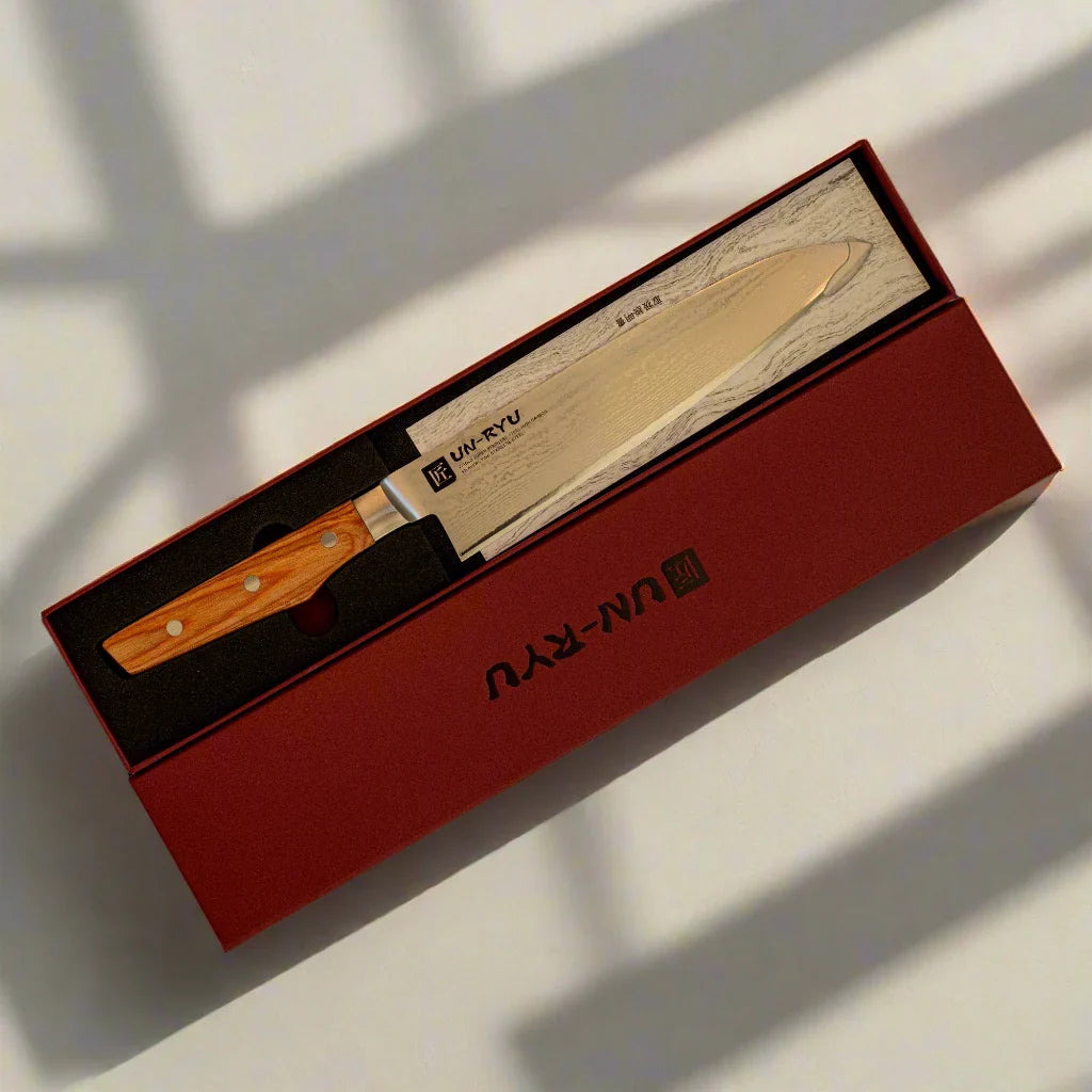 Un‑Ryu VG‑10 33‑Layer 210 mm Gyuto Knife