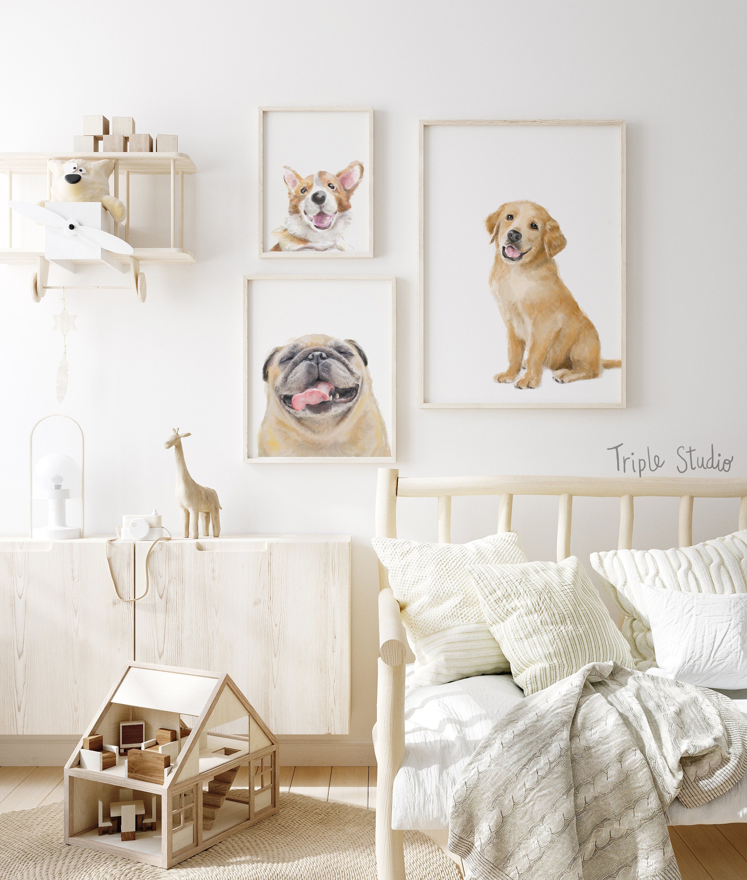 Golden Retriever Puppy Art Print: Cute Dog Lover Gift