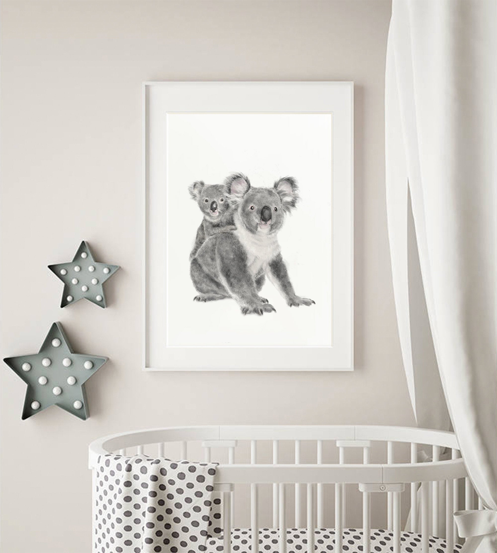 Baby Koala Joey and Mom Wall Art