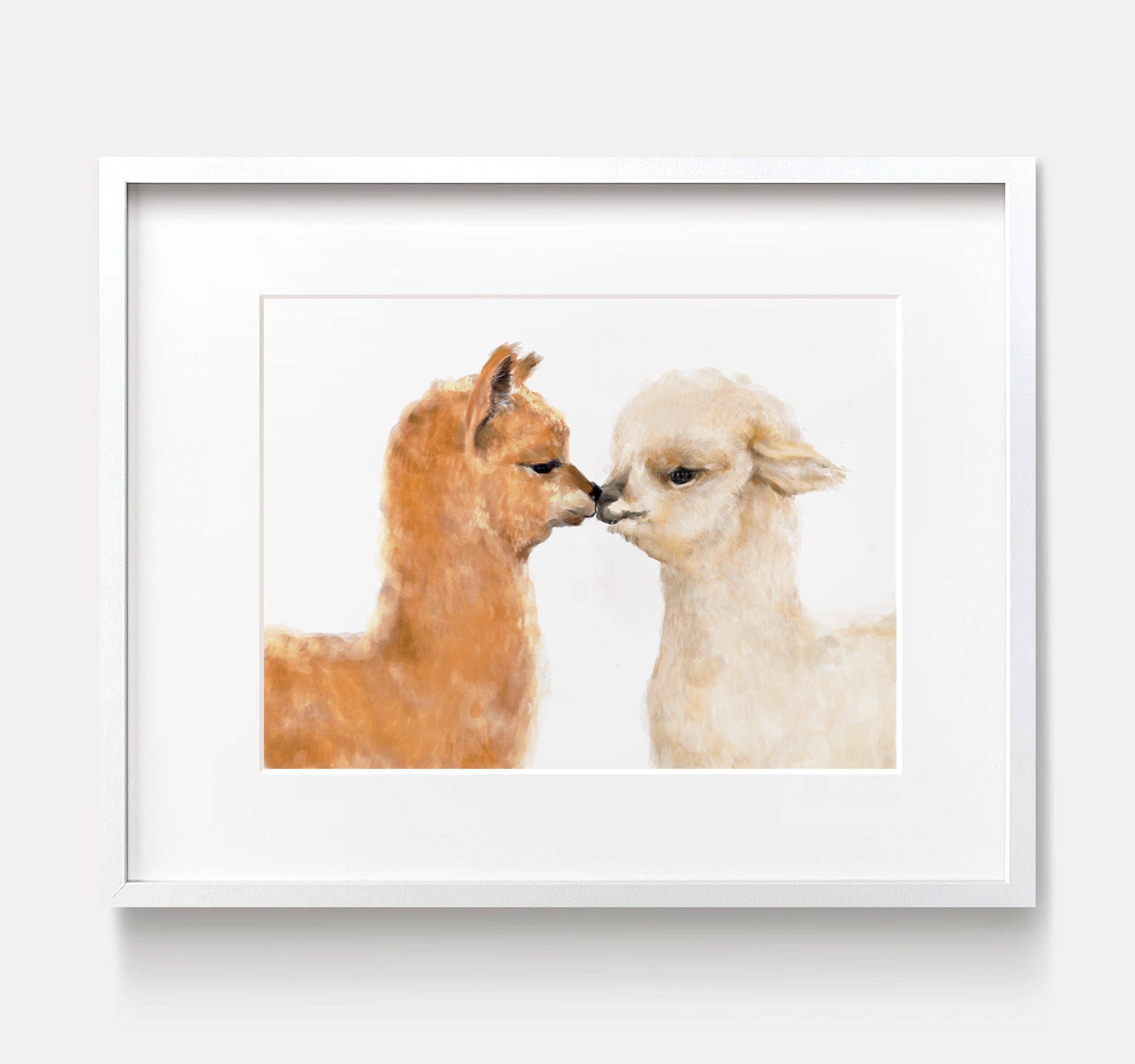 Alpaca Kiss Wall Art: Hugs and Kisses