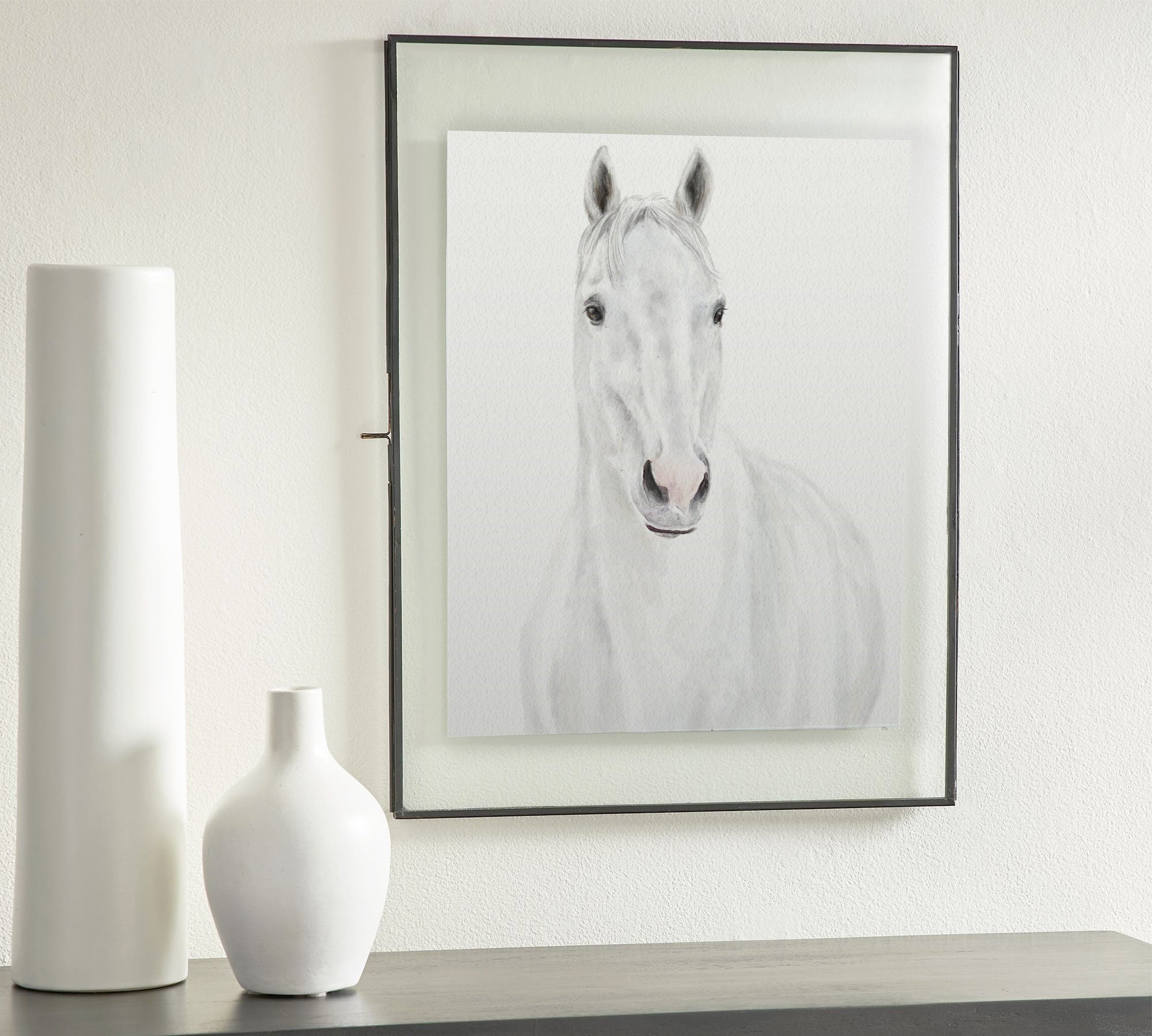 White Horse Wall Art Print