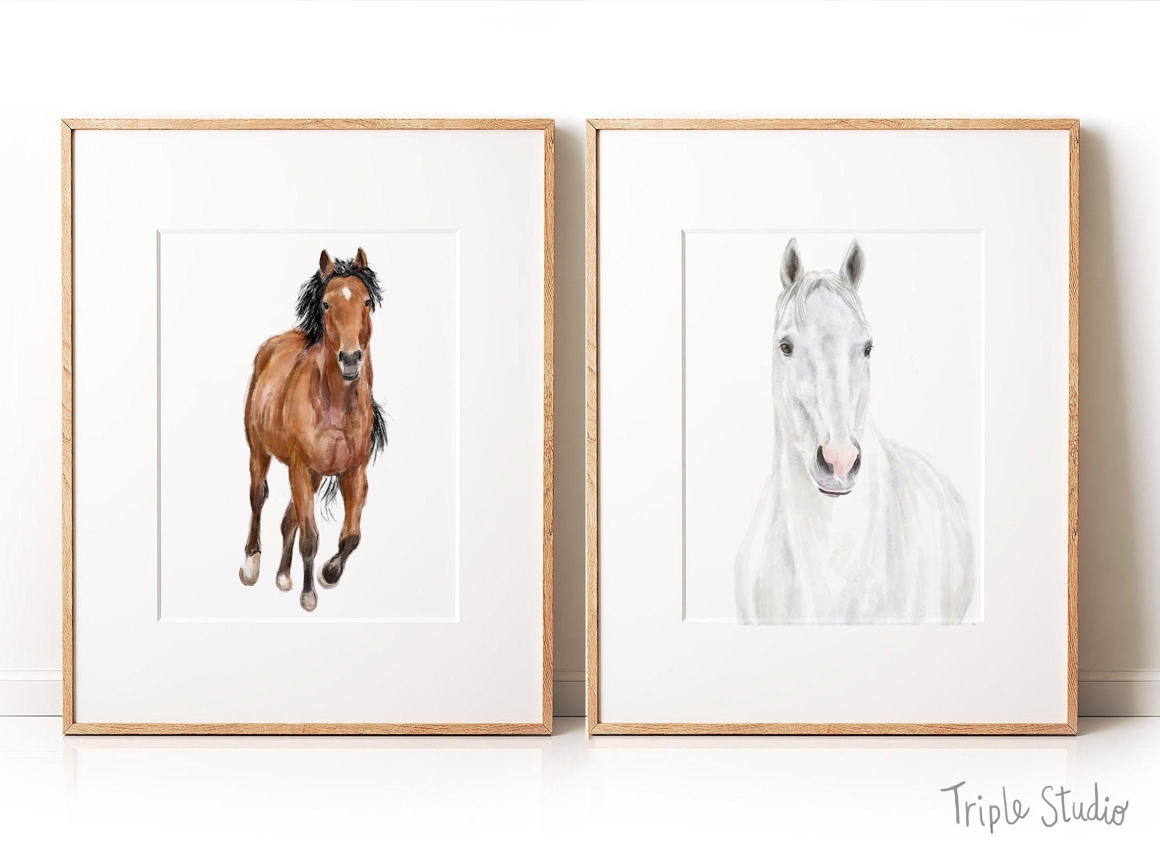 White Horse Wall Art Print