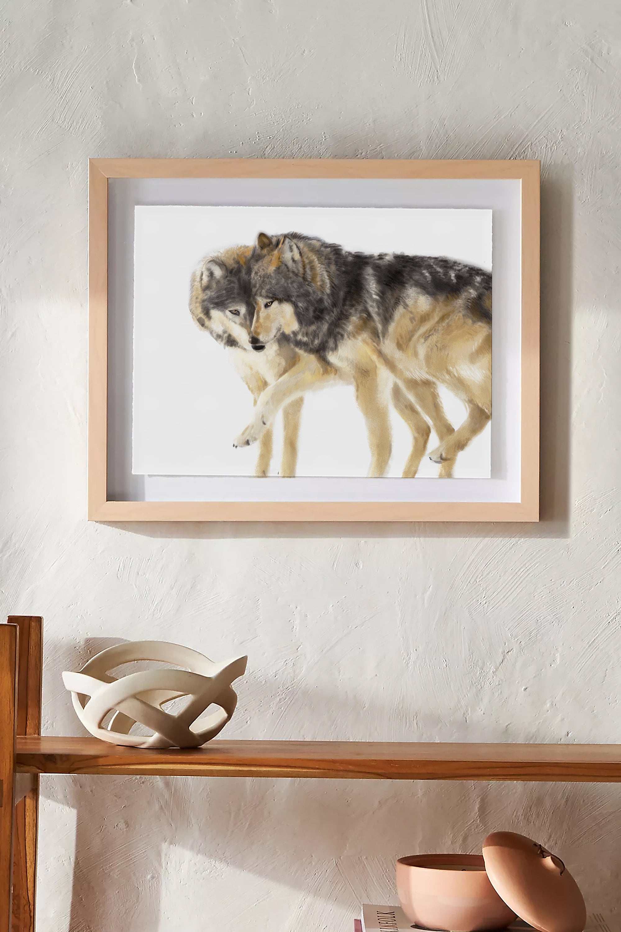 Wolves Couple Art Print: Sweet Anniversary Gift for Wife