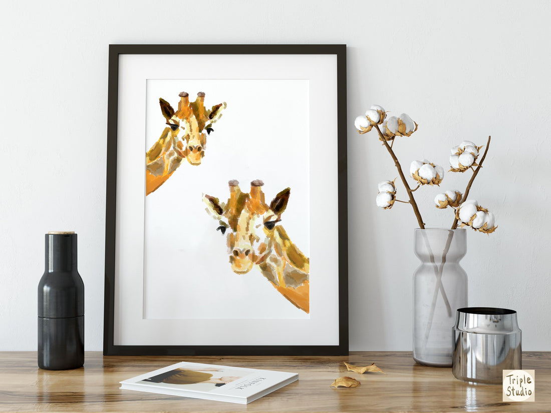 Giraffe Art Print- Safari Wall Decor