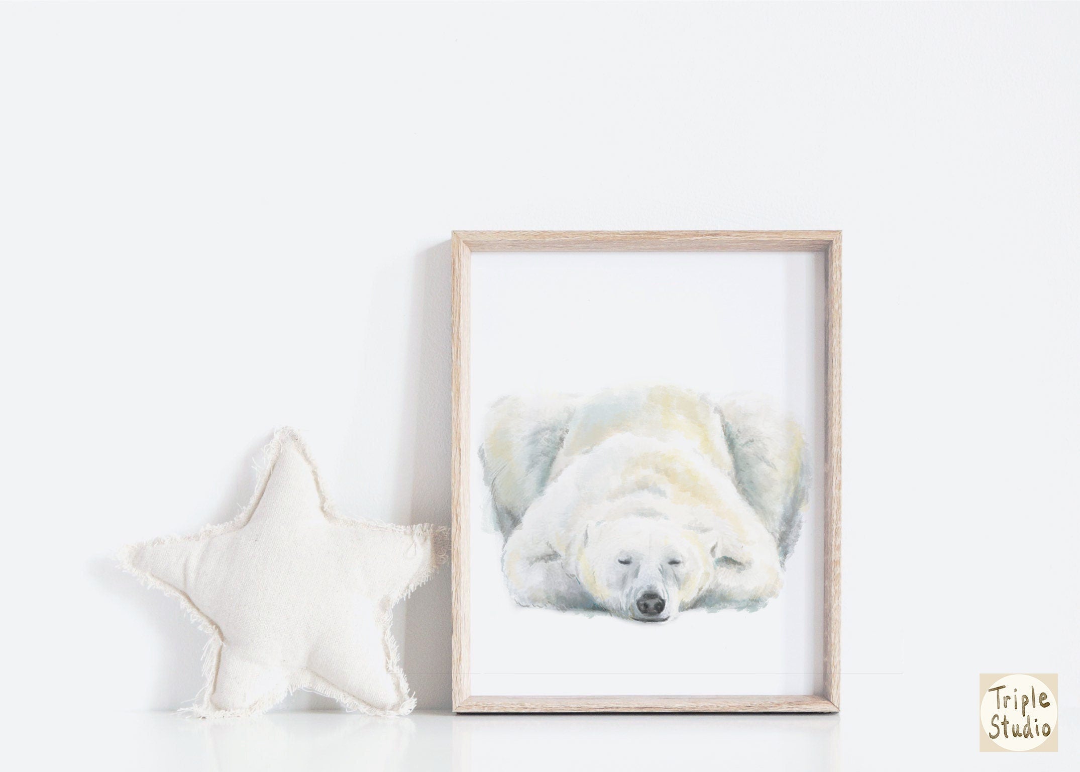 Polar Bear Sweet Dreams Minimalist Art Print