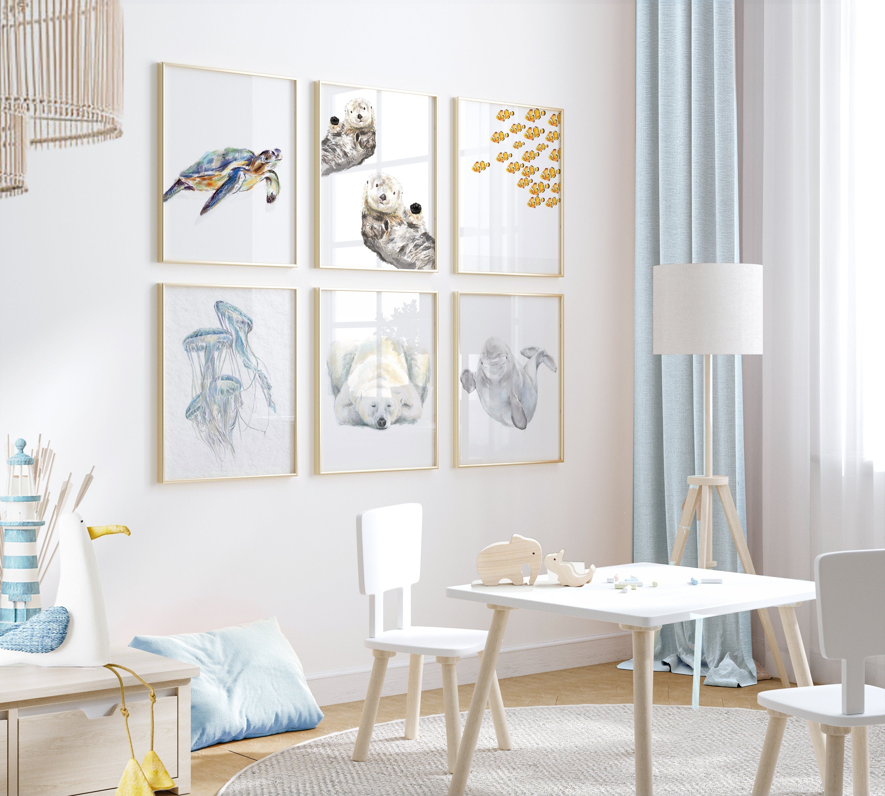 Sea Otter Watercolor Art Print