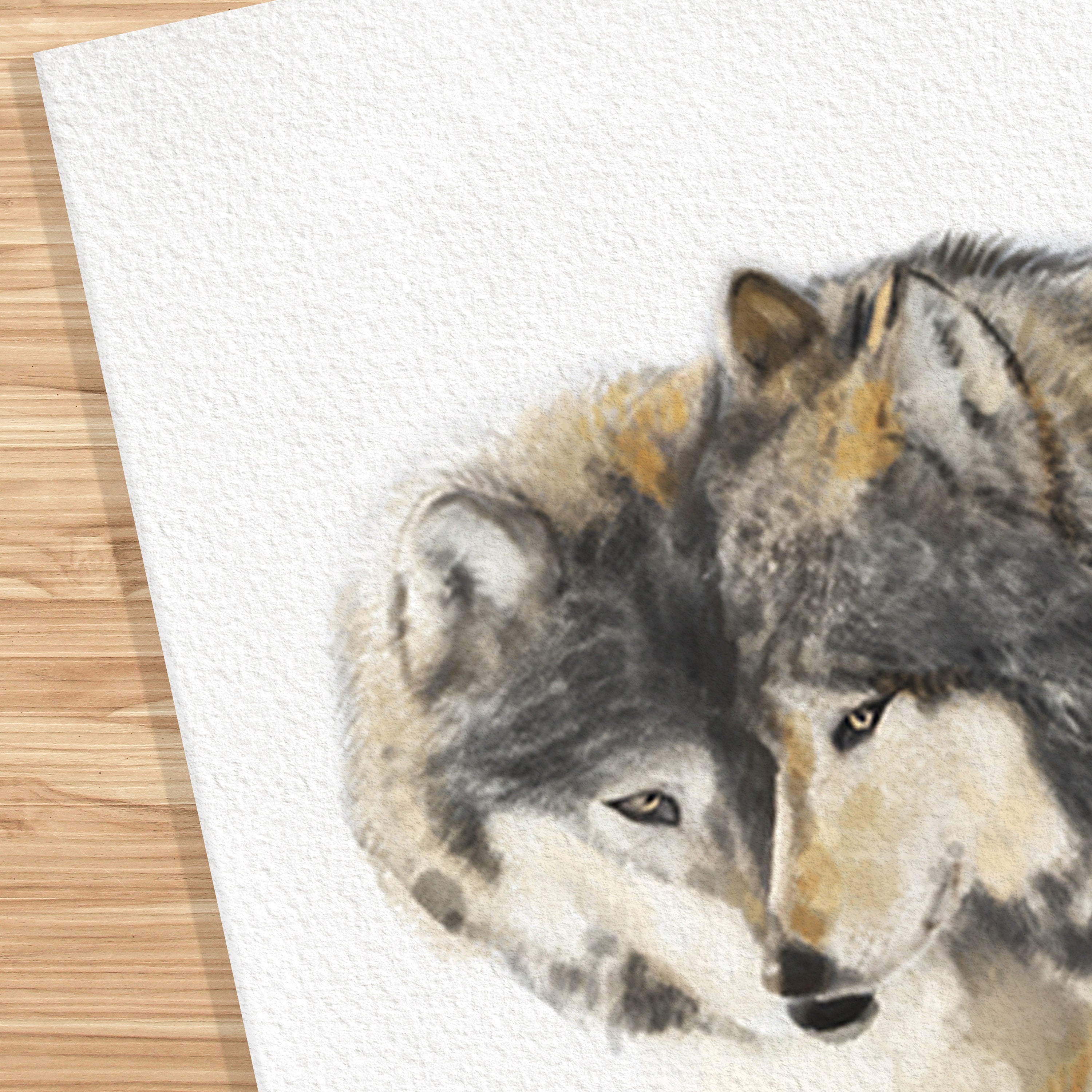 Wolves Couple Art Print: Sweet Anniversary Gift for Wife