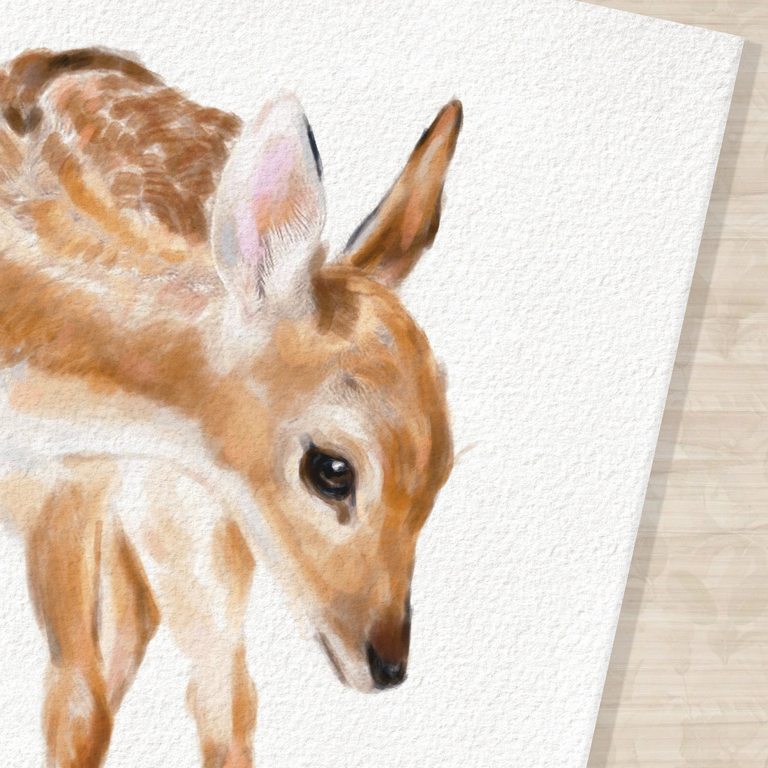 Forest Fawn Art Print - Boho Watercolor Painting for Nursery Room