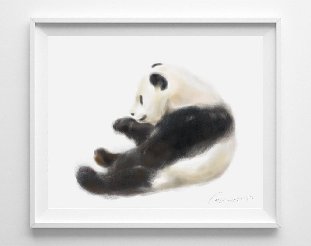Panda Nursery Watercolor Painting