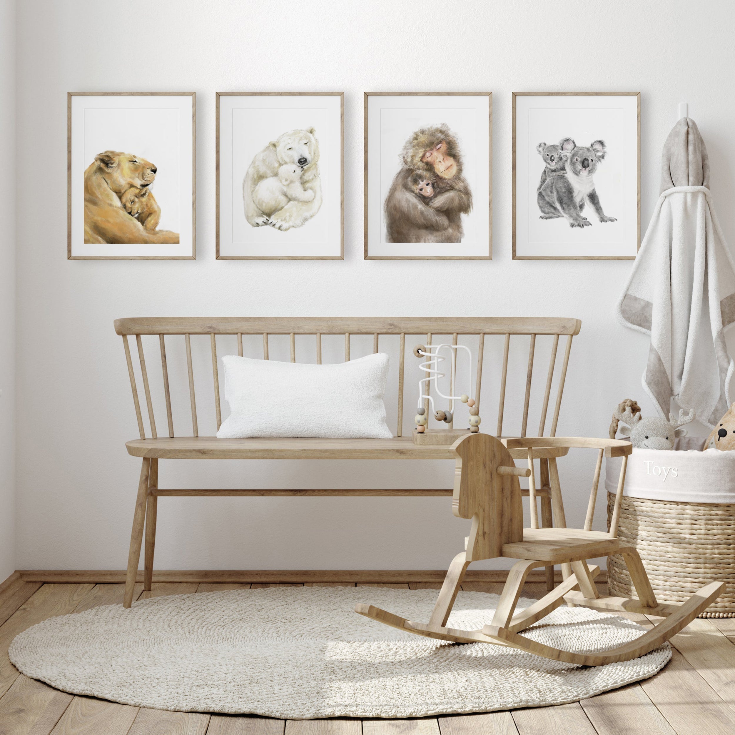 Baby Monkey and Mother Art Print