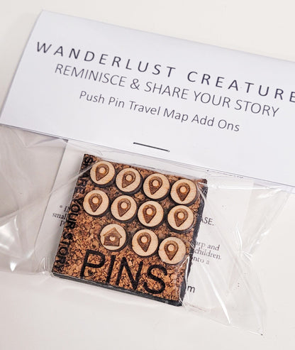 Map Pin Sets | Wood | 10 Units