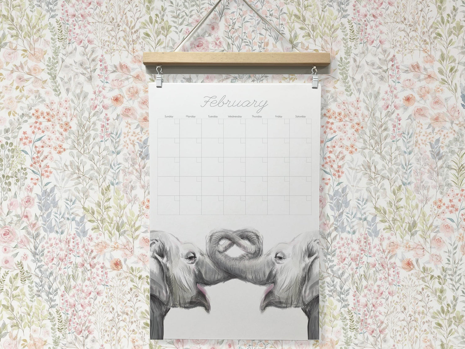 DATELESS Extra Large Wall Calendar with Magnetic Poster Hanger - Dear Love