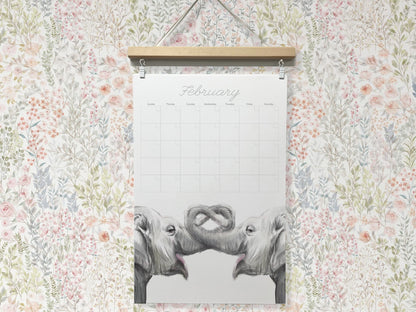DATELESS Extra Large Wall Calendar with Magnetic Poster Hanger - Dear Love