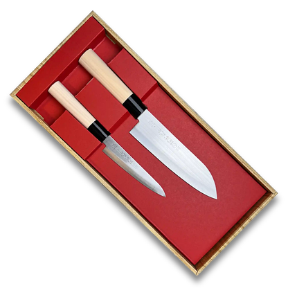 Two Piece Knife Set Santoku and Petty Knife - Made in Japan