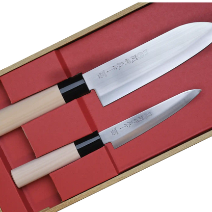 Two Piece Knife Set Santoku and Petty Knife - Made in Japan