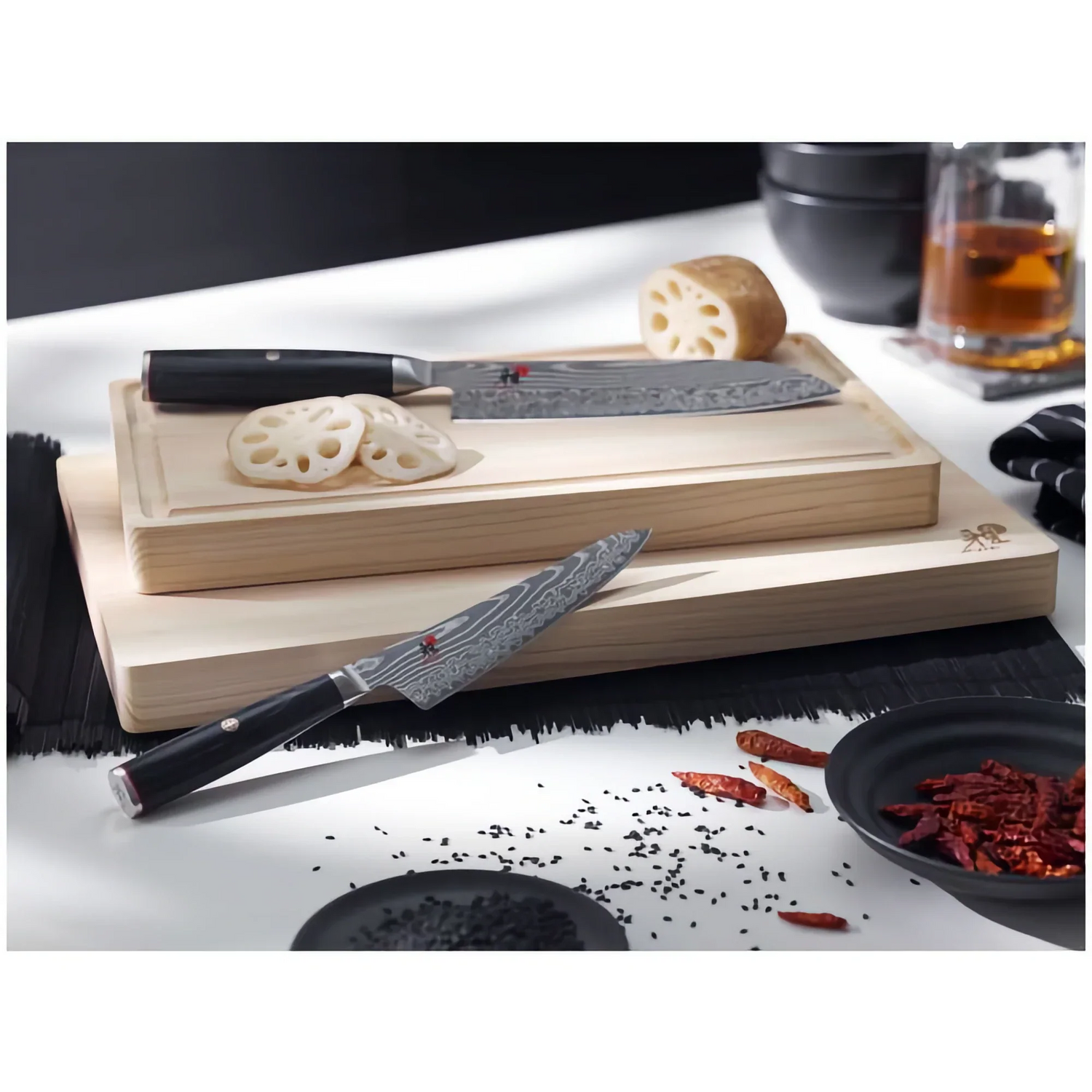 Miyabi Kaizen II 5000FCD 8″ Gyutoh Chef’s Knife – Damascus Steel, Ice-Hardened FC61 Core