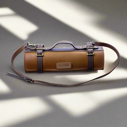 Ginza Steel Vagabond Knife Roll – Full Grain Leather Chef’s Bag
