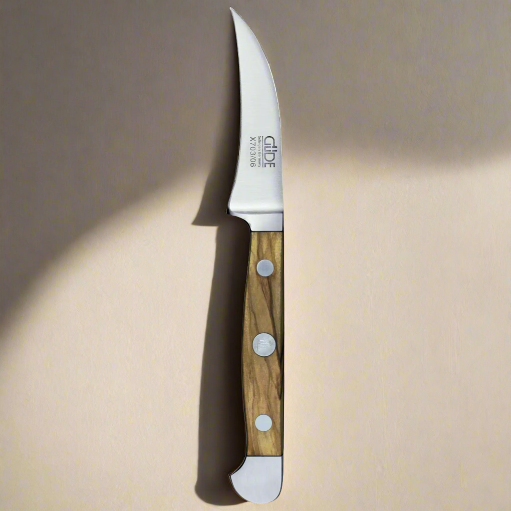 ALPHA OLIVE | Pairing Knife 2.36&quot; | Forged Steel / Olive wood handle